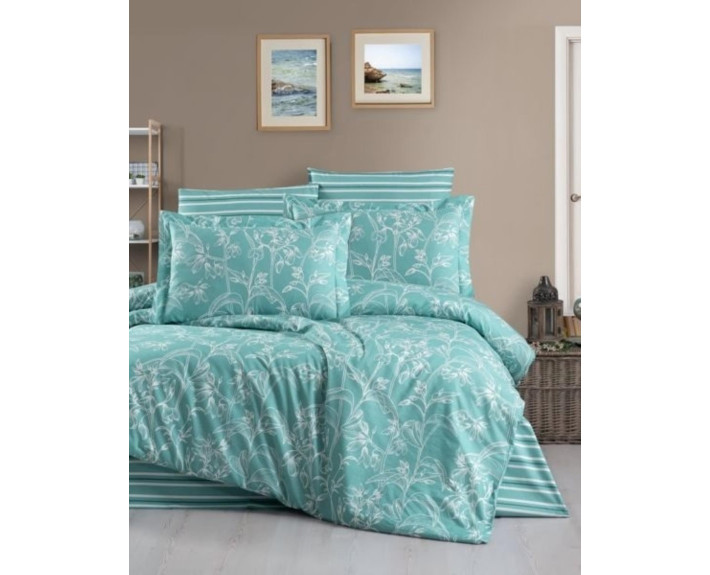Комплект пост.білизни двоспальний, бавовна 100% Charming turquoise, SOHO Туреччина