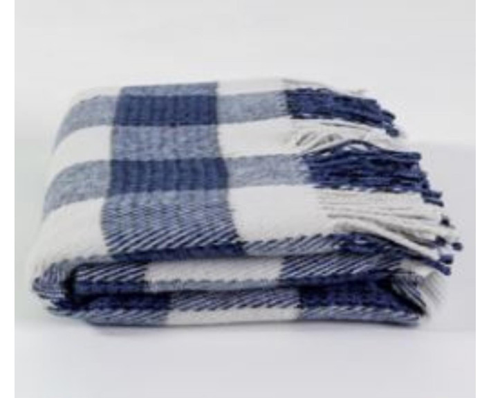 Плед 200х220 LANAVITTA VERONIKA 50% хлопок 50% ПЭ, пан.синий, Украина