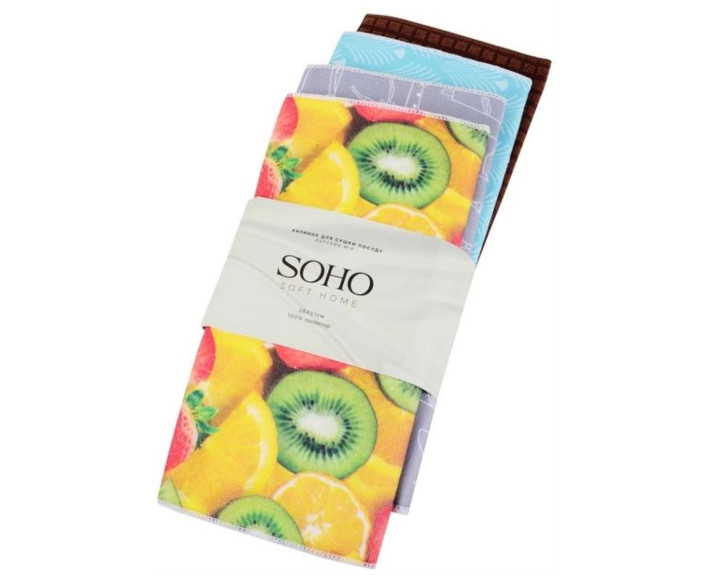 Набор Кил. д/сушки посуду 38*51СМ Pattern MIX 4 шт, kitch text SOHO, Китай