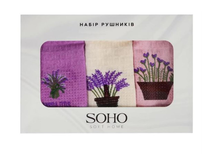 Набір кухонних рушників 25*50см, бавовна 100%, Lavender collection 3 шт.SOHO Китай