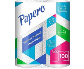 Рушник  "Papero"  біл. 2сл. 2рул/уп  RS010