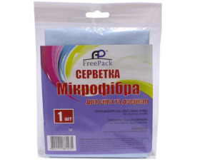 Серветка МІКРОФІБРА   FreePack  Д/СКЛА