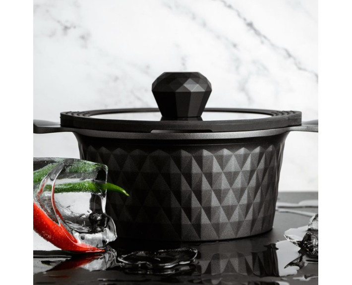 Каструля 'BLACK ICE' PEPPER (GREBLON C2) 4,4л. 24x12 см PR-6003