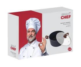 Каструля BRAVO CHEF класична 22 см (3.2 л) з кришкою