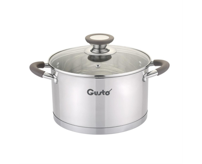 Кастрюля LEVEL GUSTO (с силик.ручками), 22 см, 4,7 л GT-1103-22