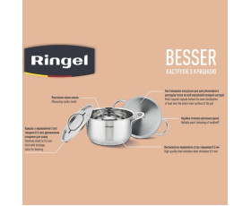 Каструля RINGEL Besser  24 см (5,5л) з кришкою нерж,