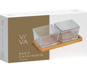 Салатник/Пиала VIVA BAMBOO /НАБОР/ 2х250 мл квадр. на подставке в уп.