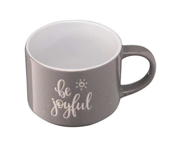 Чашка Ardesto Будьте радостны, 330 мл, серая, керамика