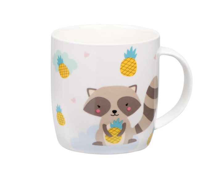 Чашка Ardesto Cute raccoon, 350 мл, порцеляна, білий