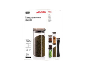 Банка для зберігання Ardesto Fresh, 1150 мл, скло, пластик, прозорий