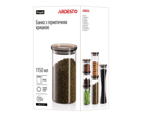 Банка для зберігання Ardesto Fresh, 1150 мл, скло, пластик, прозорий