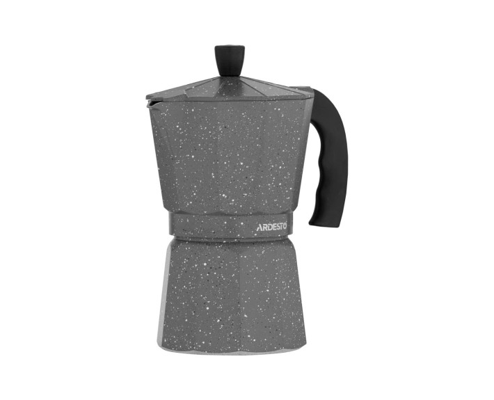 Гейзерна кавоварка Ardesto Gemini Molise, 0,4л. 9 чашок, сірий, алюміній