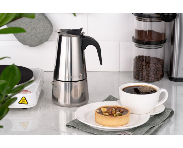 Гейзерна кавоварка Ardesto Gemini Apulia, 4 чашки, нержавіюча сталь