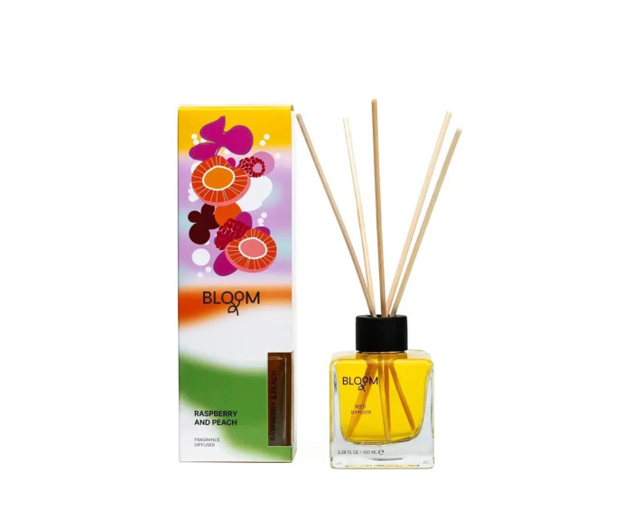 Аромадифузор для дому AROMA BLOOM Rosbery and peach (Малина та персик) 100 ml