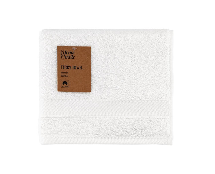 Рушник махровий Ardesto SuperSoft, 50х90см, 100% бавовна, білий