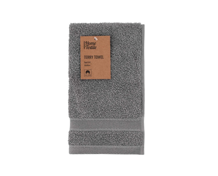 Рушник махровый Ardesto SuperSoft, 30х50см, 100% хлопок, серый