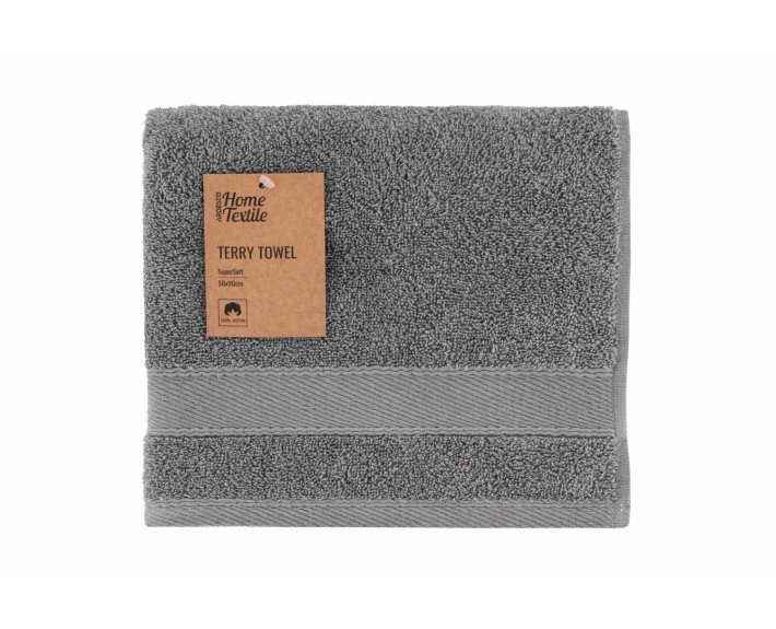 Рушник махровый Ardesto SuperSoft, 50х90см, 100% хлопок, серый