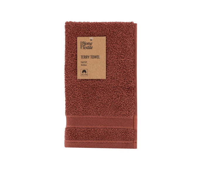 Рушник махровый Ardesto SuperSoft, 30х50см, 100% хлопок, терракотовый