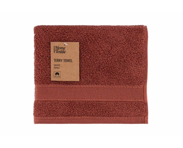Рушник махровий Ardesto SuperSoft, 50х90см, 100% бавовна, теракота