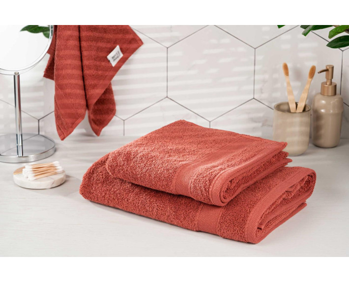 Рушник махровий Ardesto SuperSoft, 50х90см, 100% бавовна, теракота