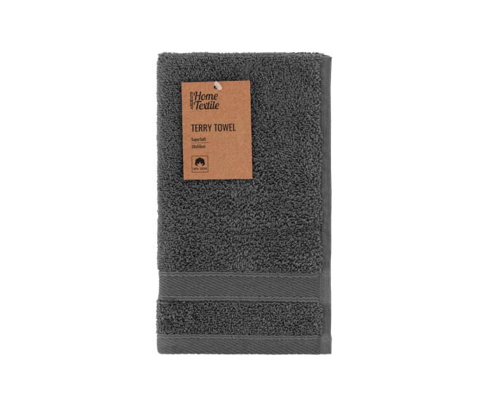 Рушник махровий Ardesto SuperSoft, 30х50см, 100% бавовна, графіт