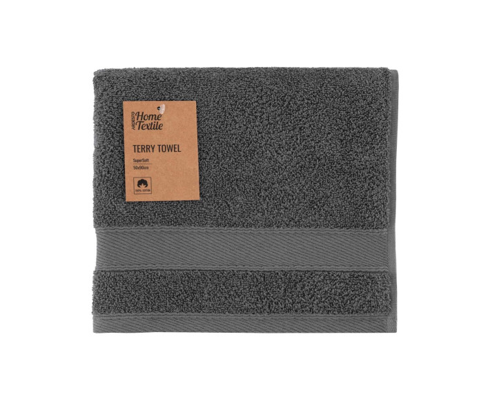 Рушник махровий Ardesto SuperSoft, 50х90см, 100% бавовна, графіт