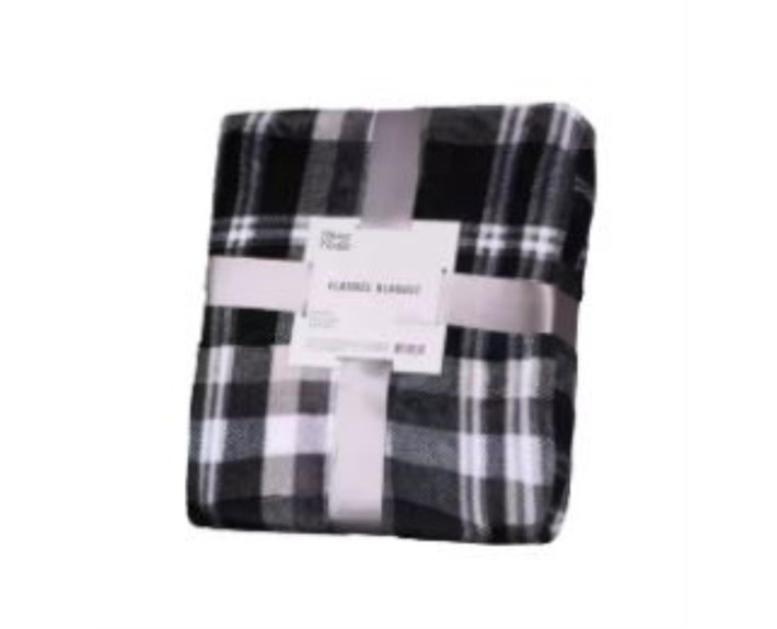 Плед Ardesto Flannel, 200х220см, 100% полиэстер, клетка, серый