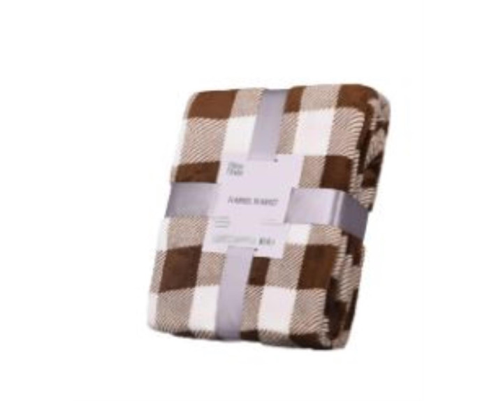 Плед Ardesto Flannel, 160х200см, 100% полиэстер, клетка бежевый