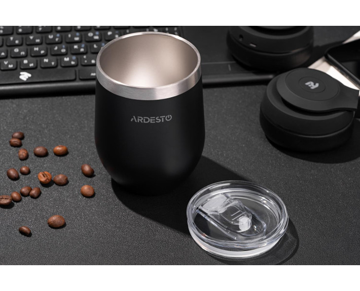 Термокухоль Ardesto Compact Mug, 350мл, нержавіюча сталь, чорний