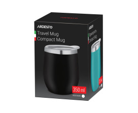 Термокухоль Ardesto Compact Mug, 350мл, нержавіюча сталь, чорний