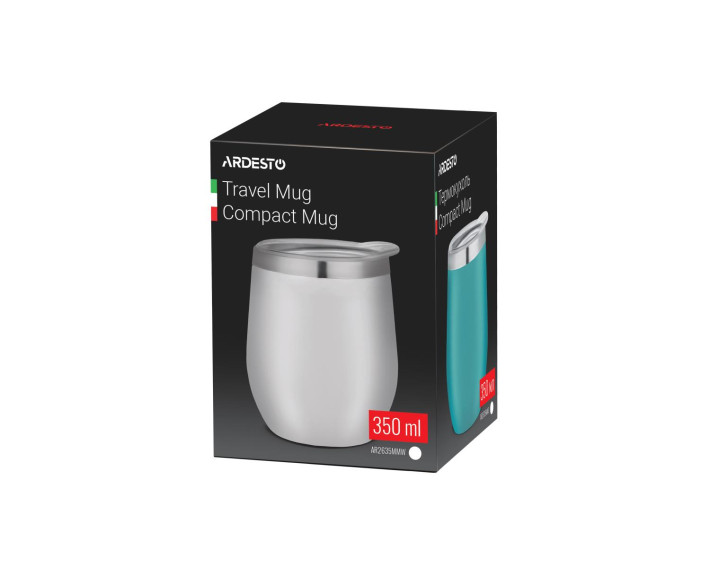 Термокухоль Ardesto Compact Mug, 350мл, нержавіюча сталь, білий
