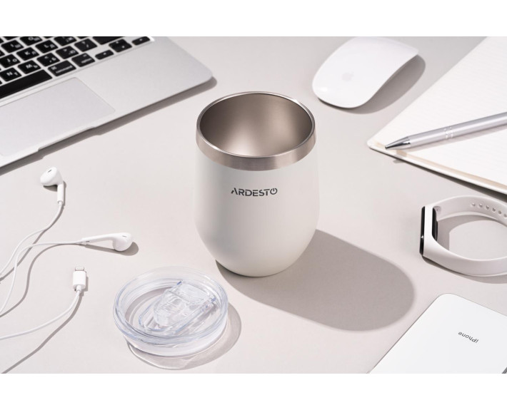 Термокухоль Ardesto Compact Mug, 350мл, нержавіюча сталь, білий