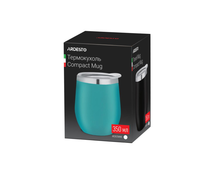 Термокухоль Ardesto Compact Mug, 350мл, нержавіюча сталь, блакитний