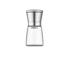 Млинок для солі та перцю Ardesto Gemini, 180мл, скло, нержавіюча сталь, прозорий