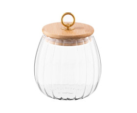 Банка для зберігання Ardesto Fresh Vintage, 750мл, скло, бамбук, прозорий