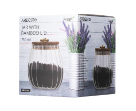 Банка для зберігання Ardesto Fresh Vintage, 750мл, скло, бамбук, прозорий