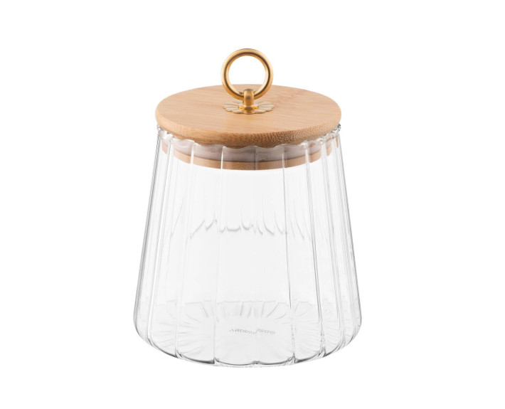 Банка для зберігання Ardesto Fresh Vintage, 650мл, скло, бамбук, прозорий