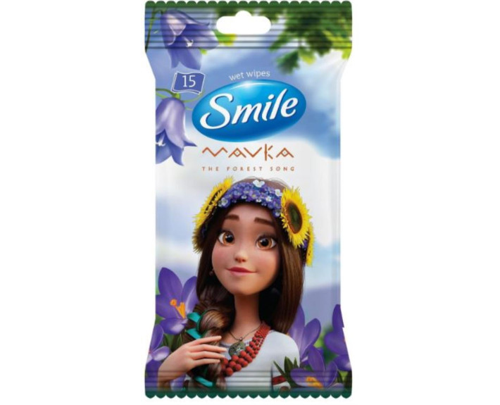Салфетки влажные MAVKA mix SMILE 15 шт.