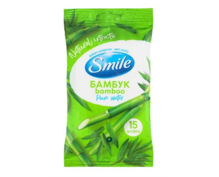 Салфетки влажные Бамбук 15 шт SMILE Daily