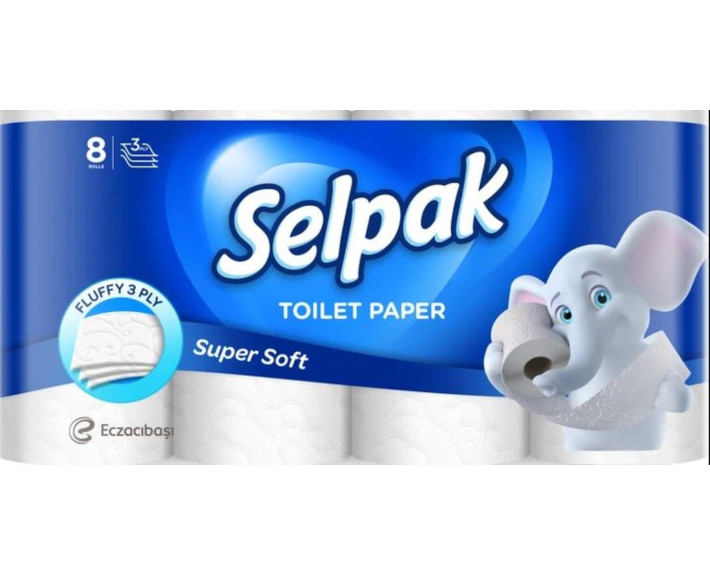 Туалетний папір білий 8шт  Selpak