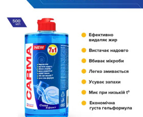 Средство для мытья посуды 500мл Сода Еффект, Carma