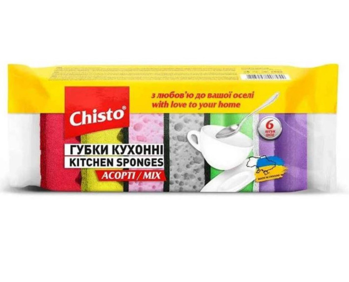 Губка кухонна 2+2+2шт Асорті, шт Chisto
