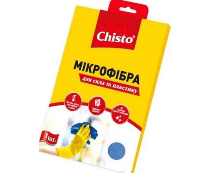 Серветка з мікрофібри 1шт для вікон та пластику, шт Chisto