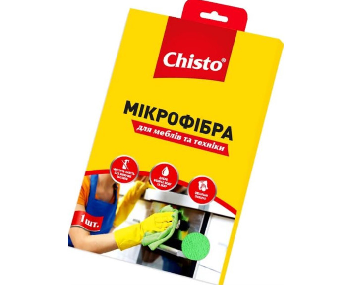 Серветка з мікрофібри 1шт для меблів та техніки, шт Chisto