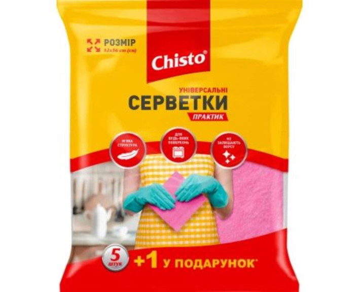 Серветки універсальні 5+1шт ПРАКТИК, шт Chisto