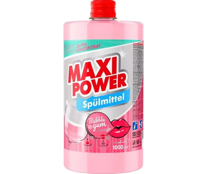 Засіб д/миття посуду 1л Бабл Гам, MAXI POWER