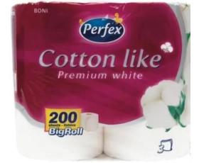 Туалетний папір Cotton Premium White 3шар 4шт Perfex