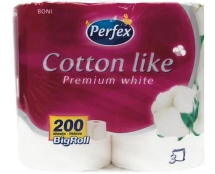 Туалетний папір Cotton Premium White 3шар 4шт Perfex