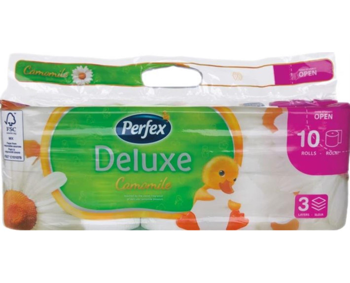 Туалетний папір Deluxe Ромашка 3шар 8+2шт, Perfex