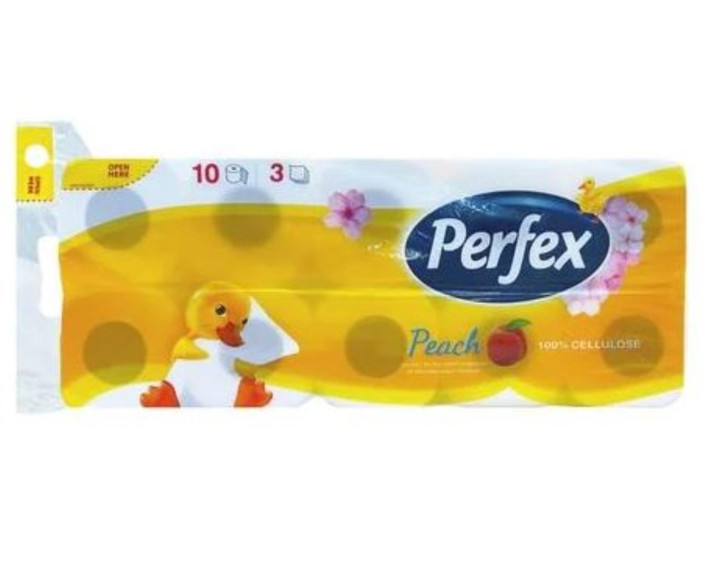 Туалетний папір Персик 3шар 8+2шт, шт Perfex